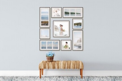 Σύνθεση με 9 Κορνίζες Συνολική Διαστάση   120 x 120cm